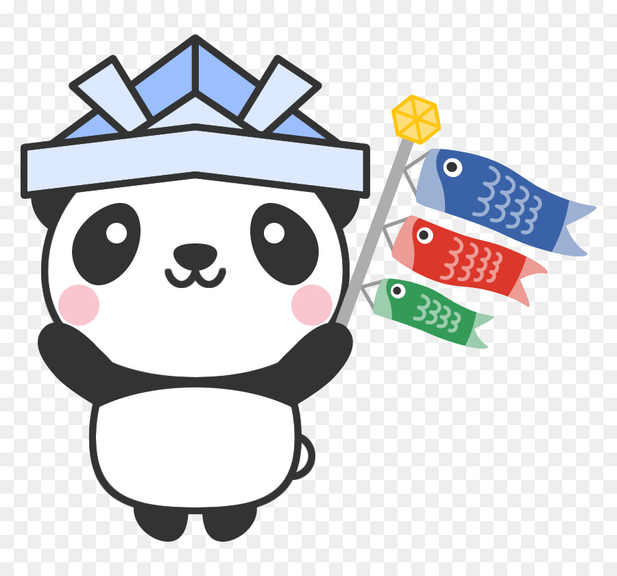 Kashiwamochi Tag der Kinder Koinobori-Illustration Giant panda - 
