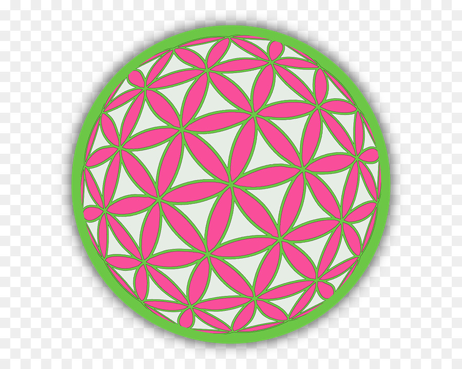 Mandala Geometrie Überlappende Kreise raster Mosaik-Sticker - grüner Kaktus Blüte