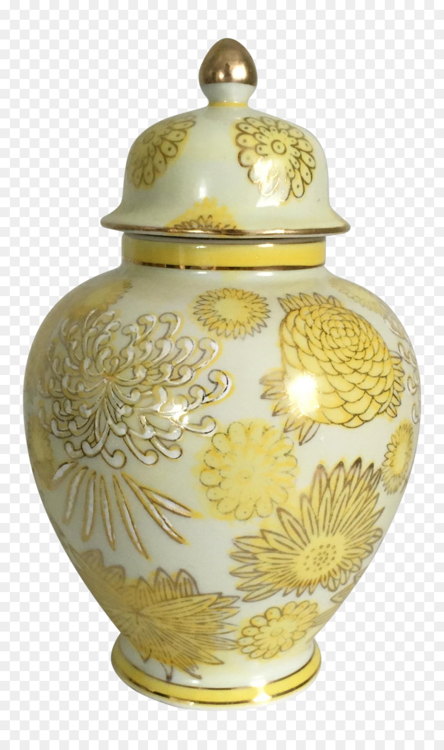 Vase-Keramik-Messing-Urne - Vase