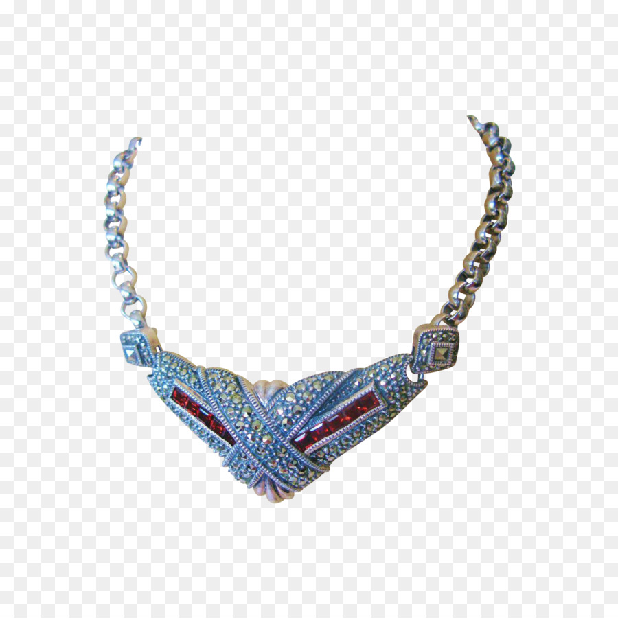 Halskette-Perlen-Silber-Kette Türkis - Halskette