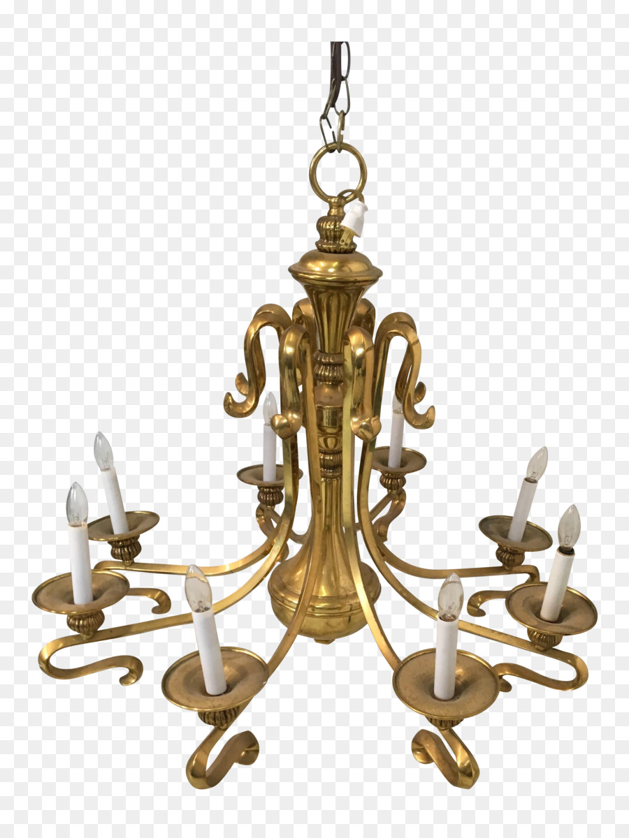 Lampadario in Ottone Tabella Metà del secolo moderno lampadina a Incandescenza - ottone