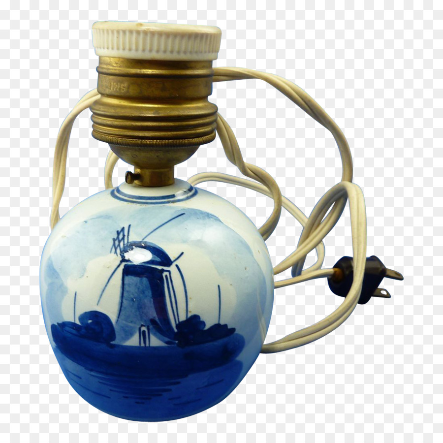 Glas Flasche, Cobalt blau Produkt - handbemalt vintage