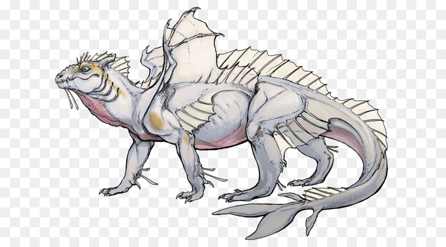 Tyrannosaurus Illustration, Line-art Drachen-Skizze - Drachen
