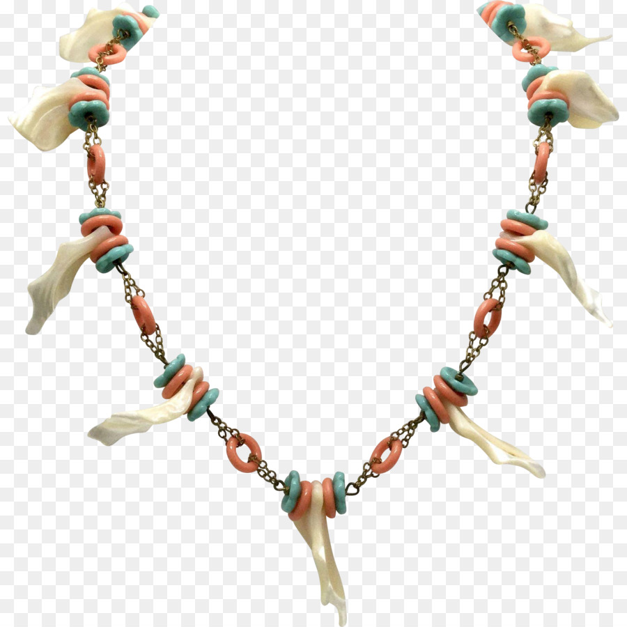 Halskette-Perlen-Armband Schmuck Türkis - Halskette