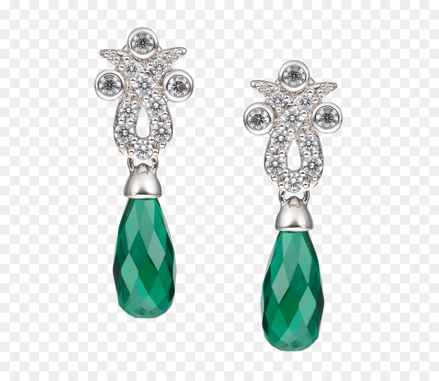 Grüne Ohrringe Smaragd Schmuck, Diamant-Ohrringe - Smaragd