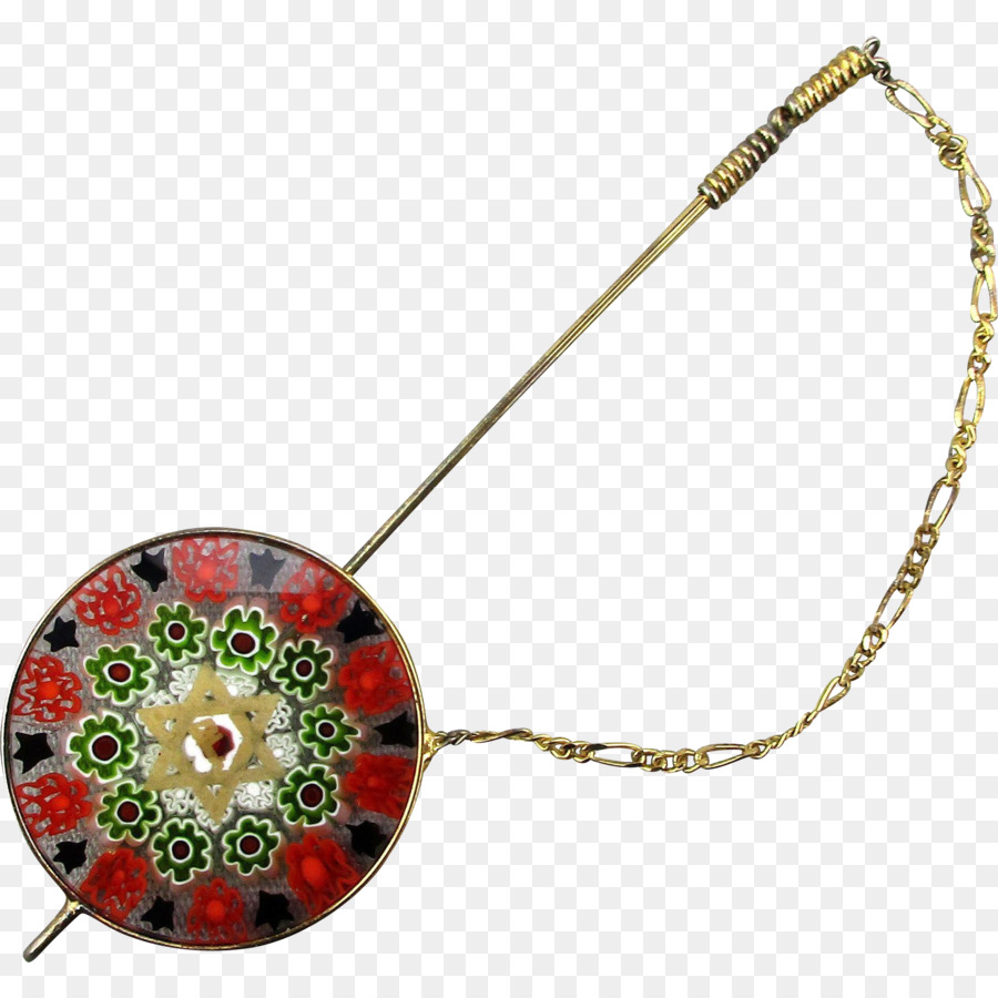 Millefiori-Band-pin aus Murano-Glas Schmuck Halskette - Schmuck