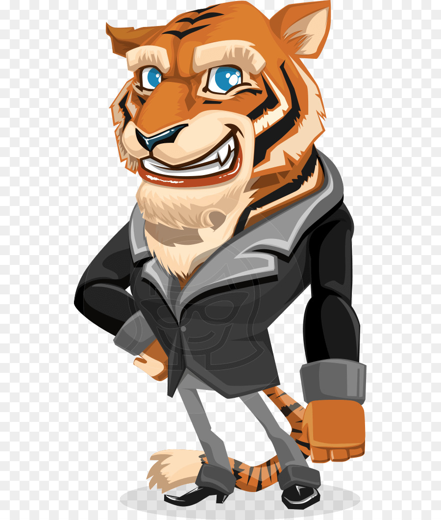 Tiger-Katze Cartoon-Vektor-Grafik-Charakter - Vektor Zeichen illustration