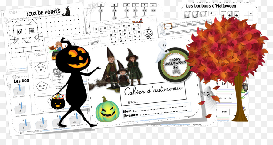 Abbildung Notebook-Arbeitsplatte Papier Halloween - Woche 1
