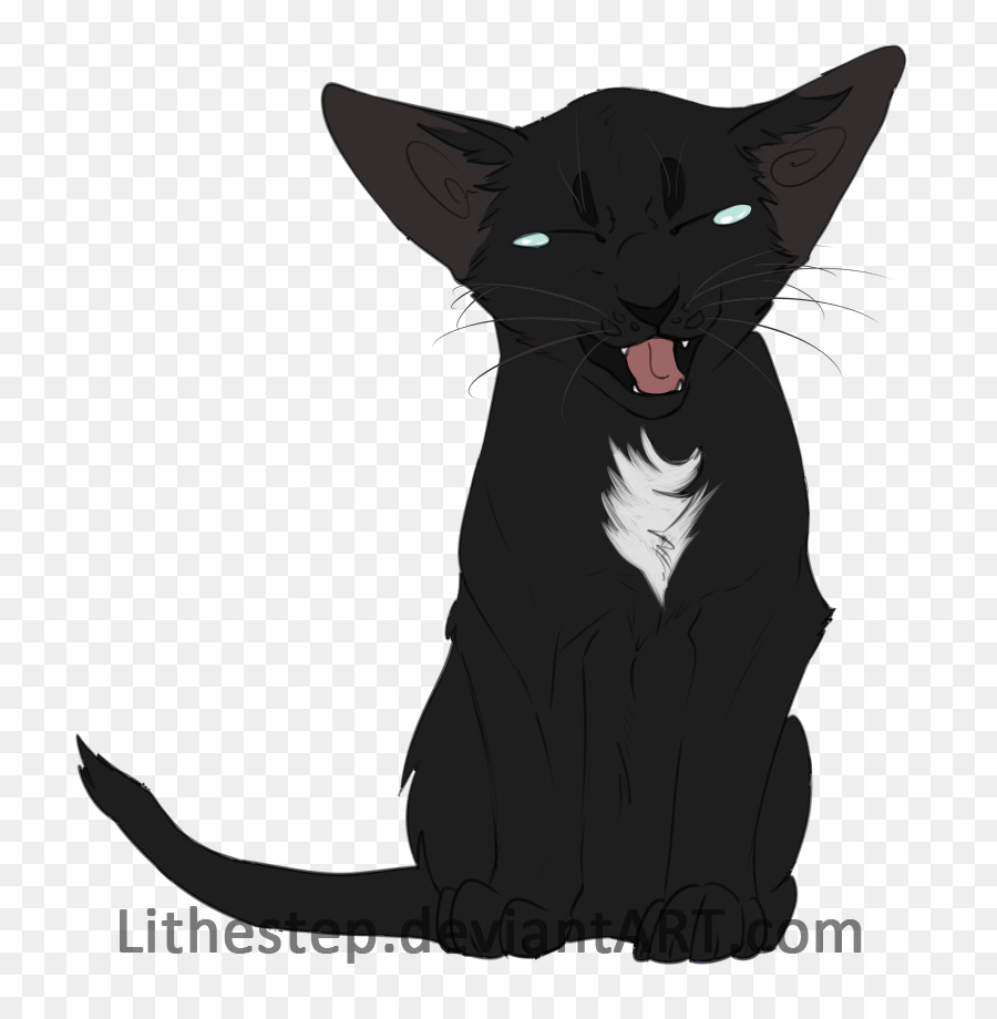 Bombay Katze-Black cat Inländische kurzhaarige Katze Schnurrhaare Kunst - Tbt