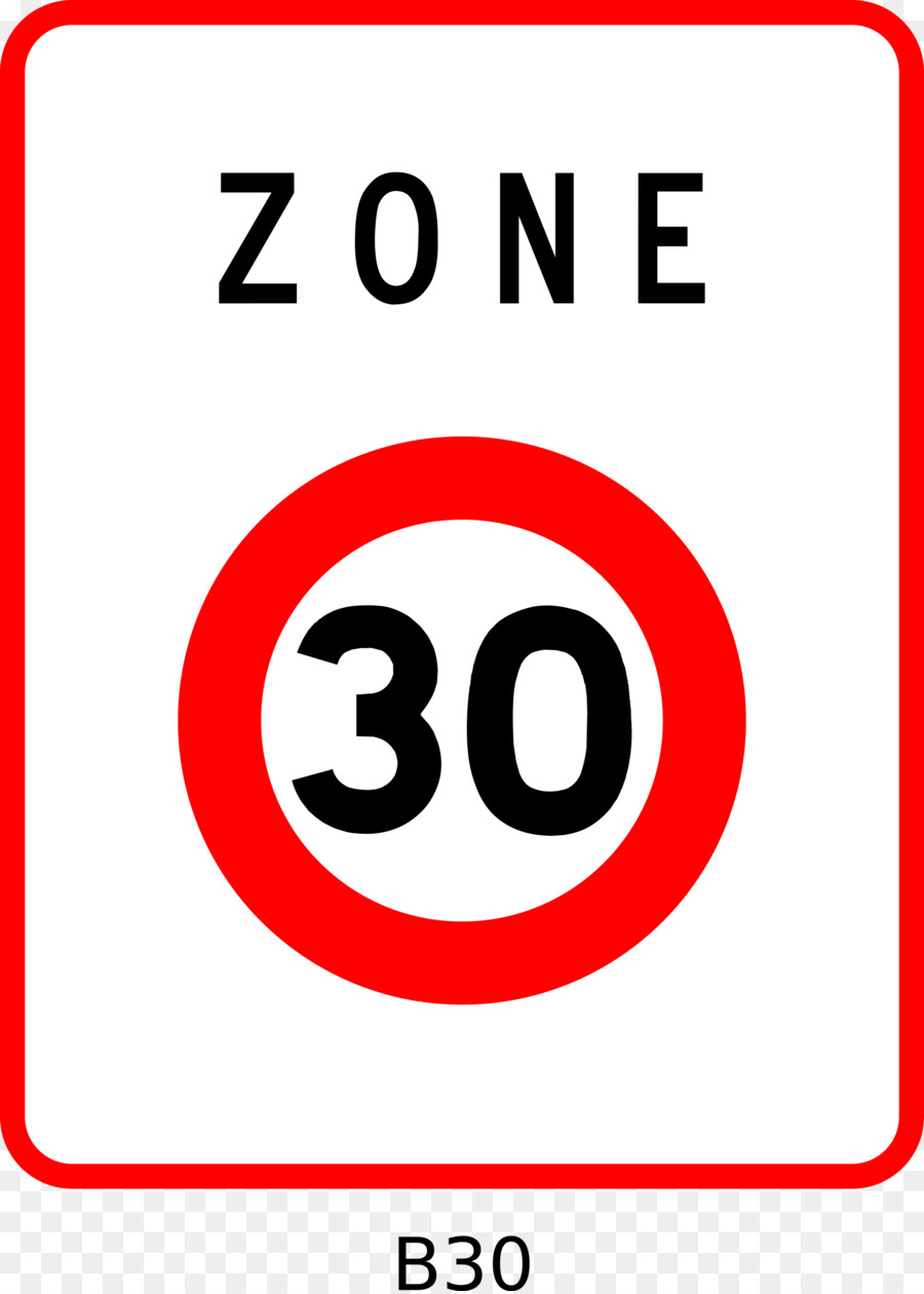Schild einer 30-zone in Frankreich 30 km/h zone-Road-Kilometer per hour - Straße