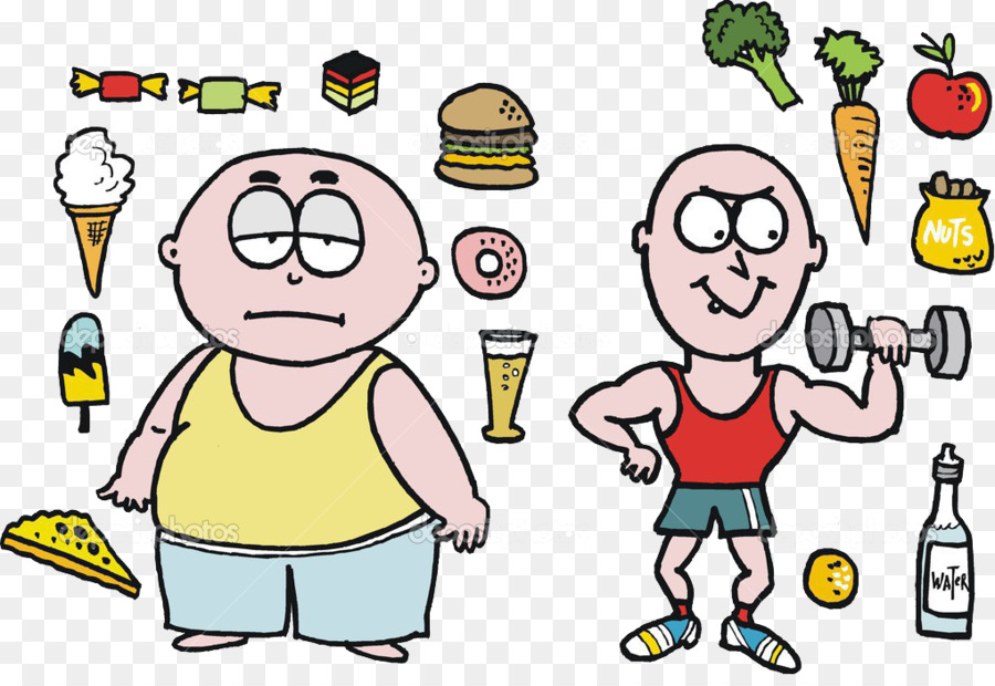 Cibo spazzatura Cartoon grafica Vettoriale dieta Sana - cibo spazzatura