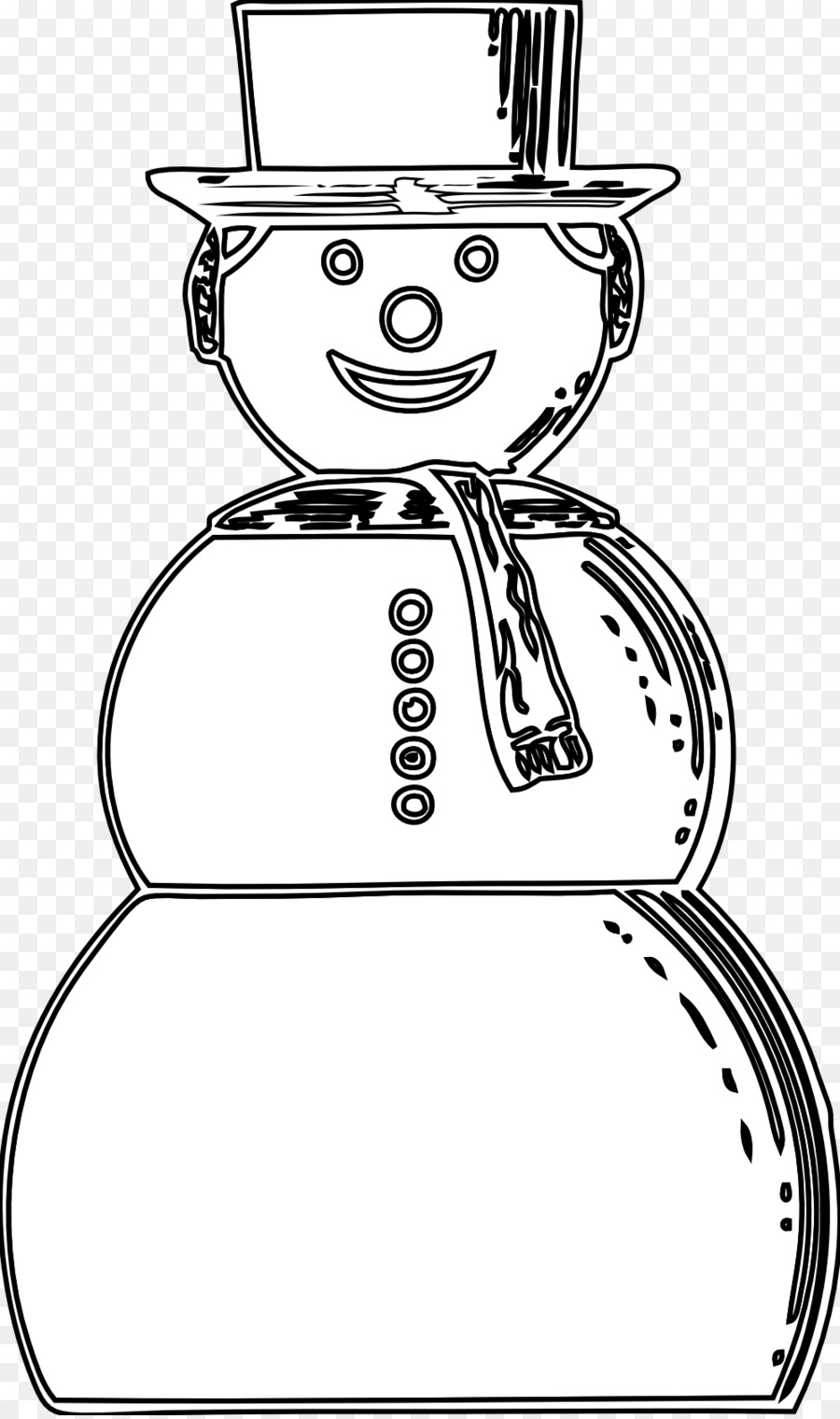 In bianco e nero Uomo Cartoon - Pupazzo di neve