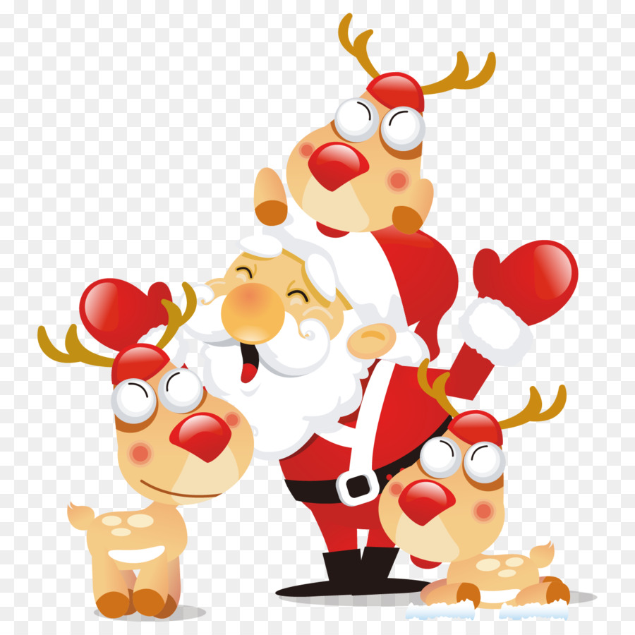 Santa Claus Weihnachten Grafiken Weihnachten-Desktop-Wallpaper-Clip art - Eland