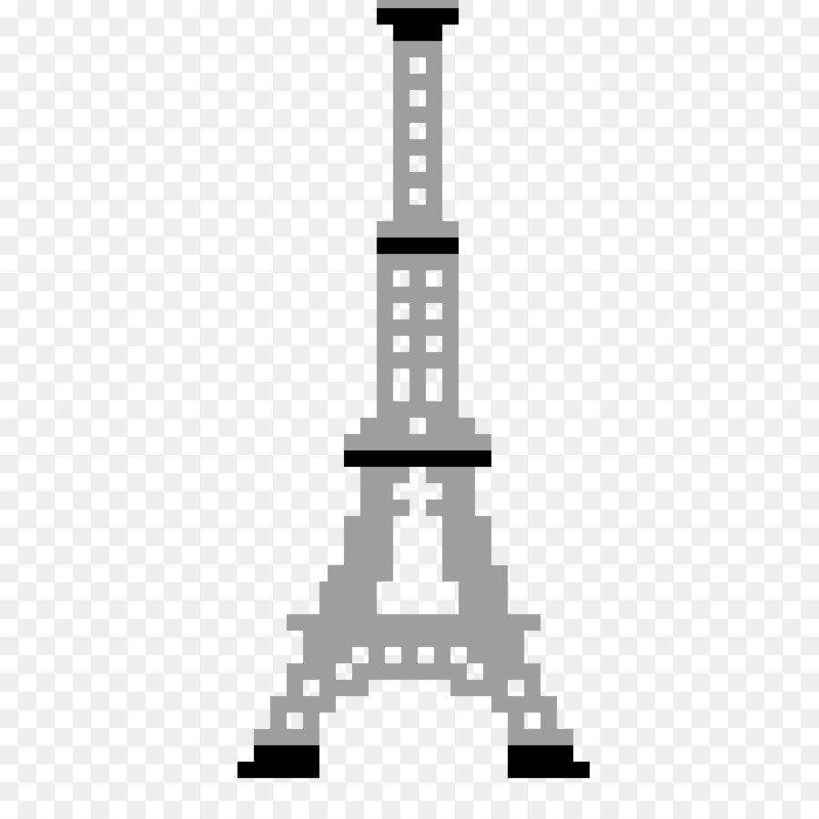 Eiffel Tower Pixel-Kunst Zeichnung Illustration - Eiffelturm