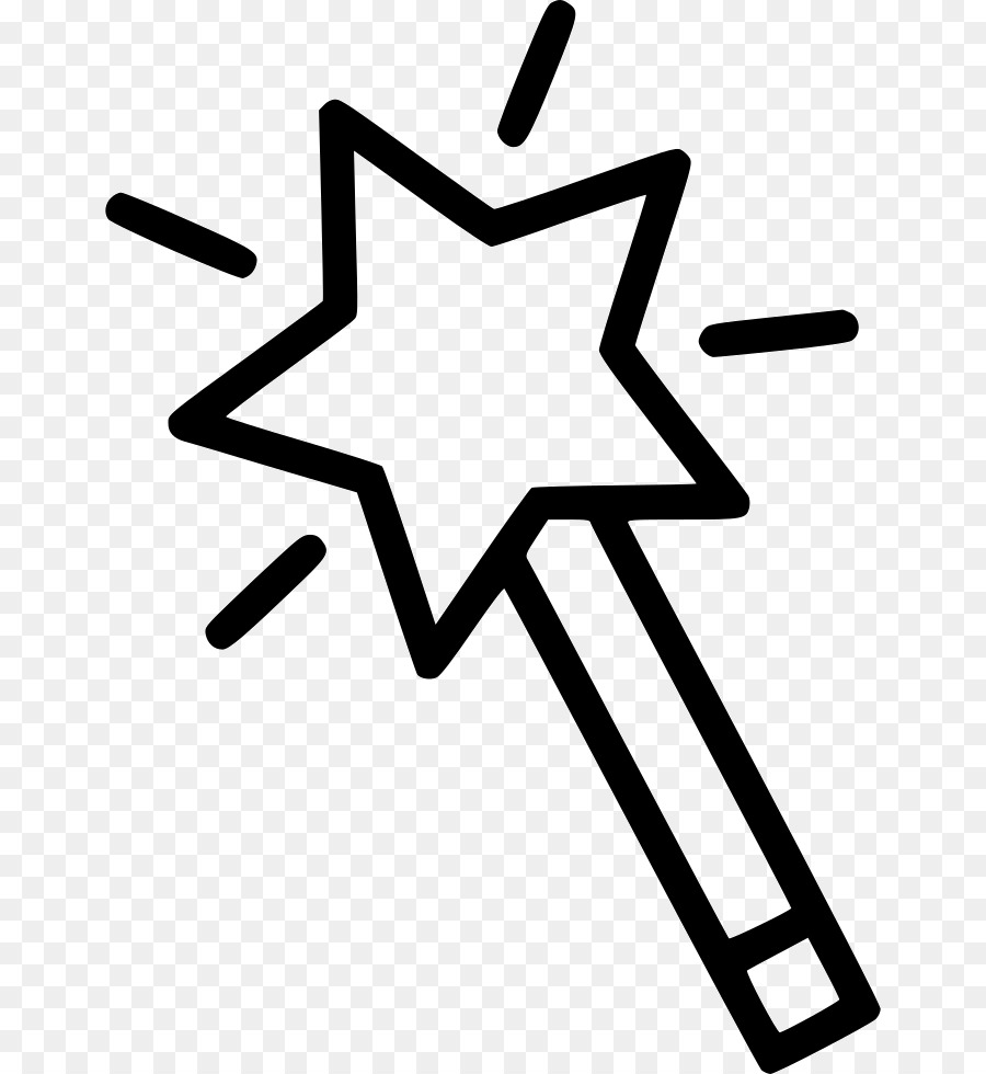 La bacchetta di Mago Illustrazione Vettoriale grafica Stregoneria - star icona della bacchetta