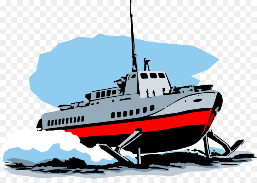 Clip nghệ thuật Véc tơ đồ họa tàu cánh ngầm hình Ảnh minh Họa - du thuyền