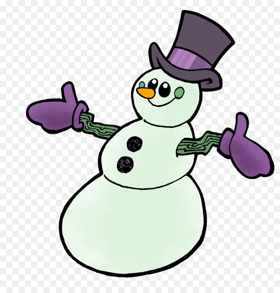 Clip nghệ thuật phim Hoạt hình màu Tím Mỏ Snowman - Người tuyết