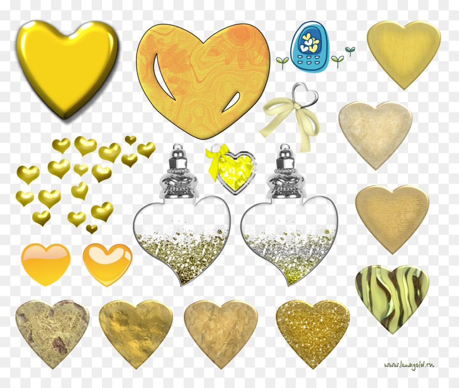 Màu vàng đồ Họa Mạng Di động Văn nghệ thuật Clip Khung Ảnh - trái tim của vàng thiết kế