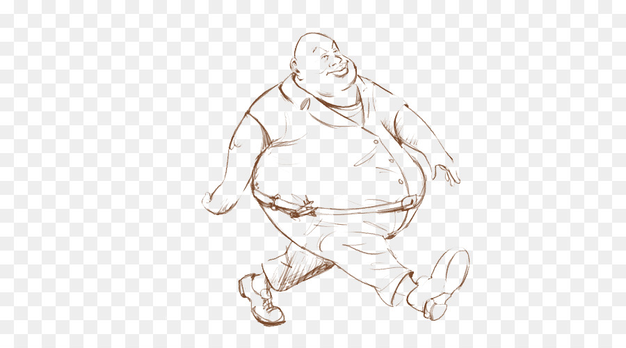 Disegno Obesità Croquis Immagine Cartone Animato - uomo grasso