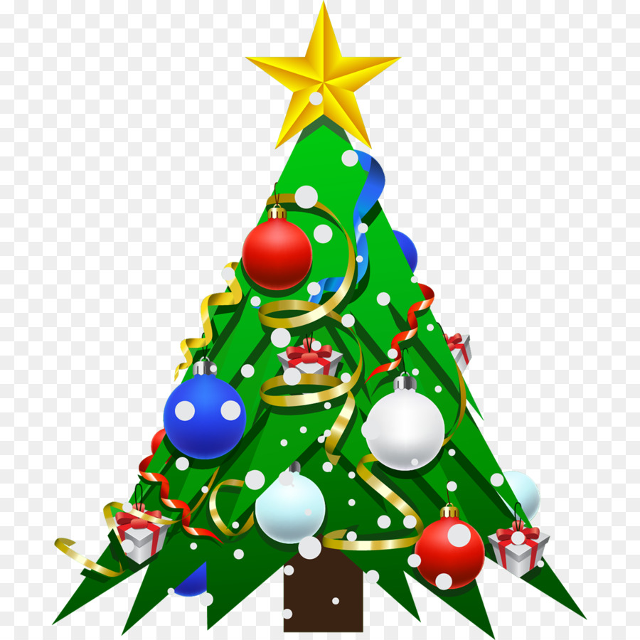 Albero di natale il Giorno di Natale grafica Vettoriale di Babbo Natale, ornamento di Natale - cemento del fumetto