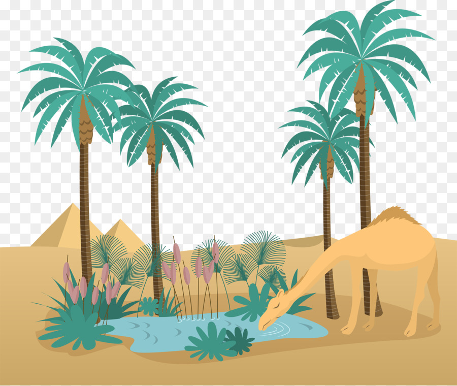 Vektor-Grafik-Oase Stock-illustration clipart - Wüste Szenen