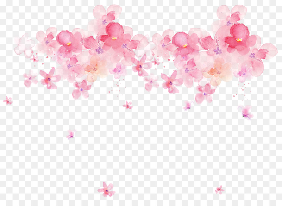 Aquarell: Blumen Floral-design-Aquarell-Malerei Portable Network Graphics - dunkelrosa