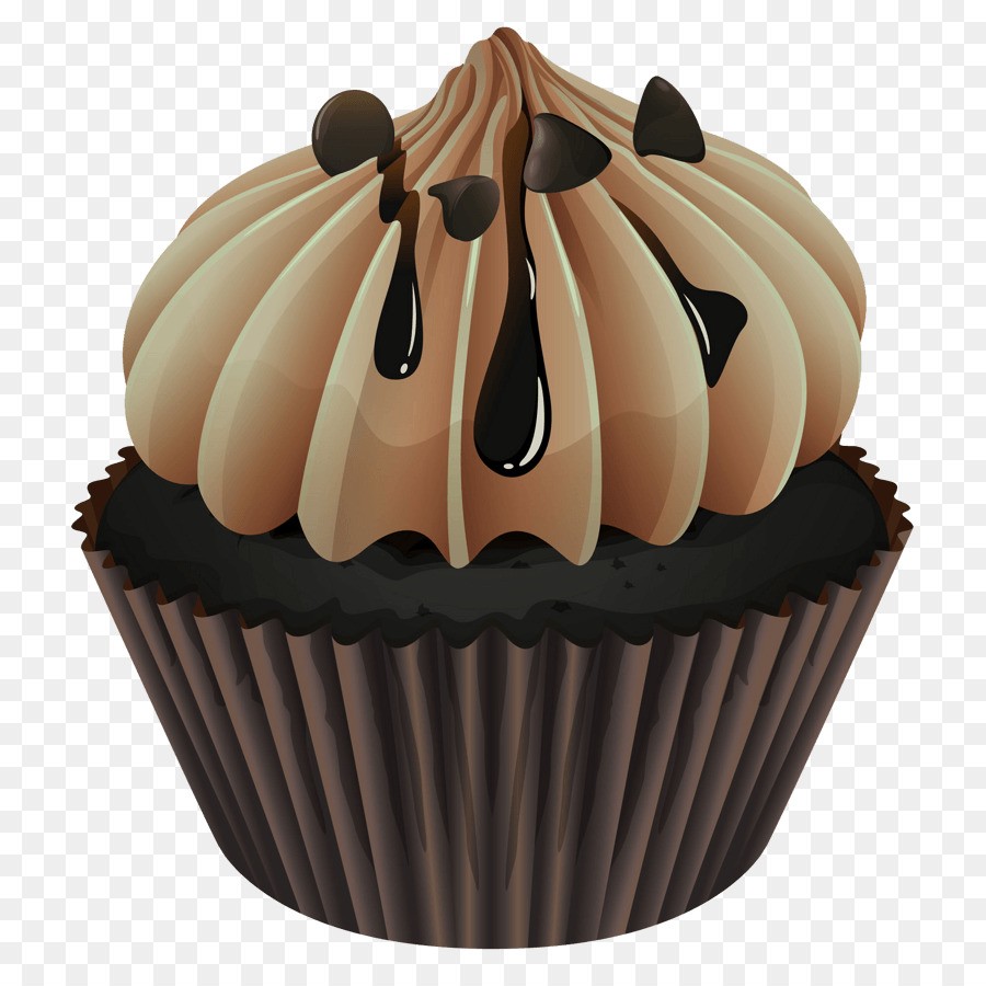 Cupcake American Muffins Frosting & Glasur Schokoladen-Trüffel-Kuchen mit Schokolade - die Dekoration der Torte