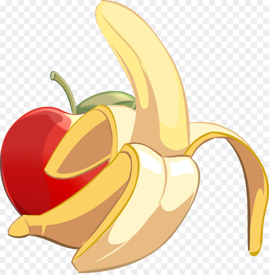 Banana, Mela Frutto Illustrazione Banaani - Cartone animato di banana