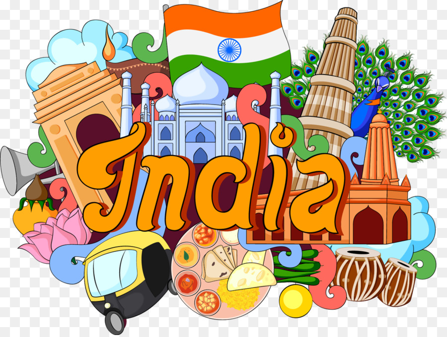 Die Kultur von Indien-Vektor-Grafik-Zeichnung Stock-Fotografie - Indien Reisen