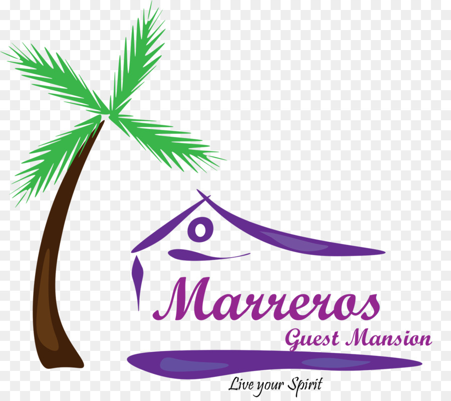 Marrero ist Gast Mansion Logo Palmen Brand Schriftart - Es