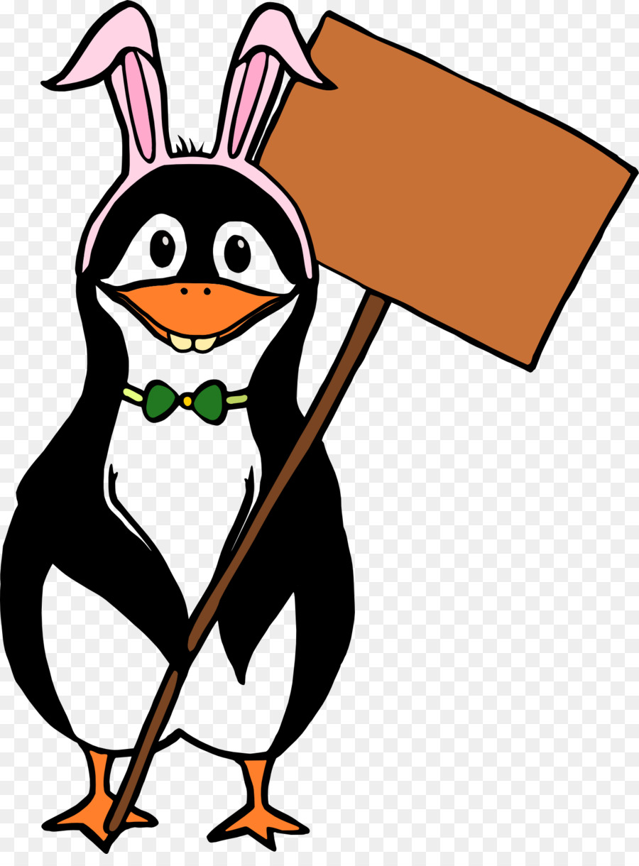 Pinguin-Osterhasen Vektor-Grafik-Humor-Hase - Pinguin