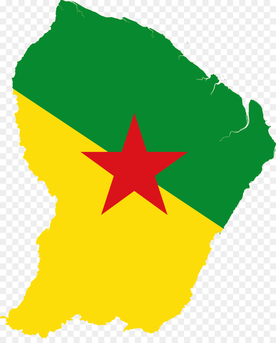 Bandiera della Guyana francese di grafica Vettoriale, Il Guianas - vergine stella mappa
