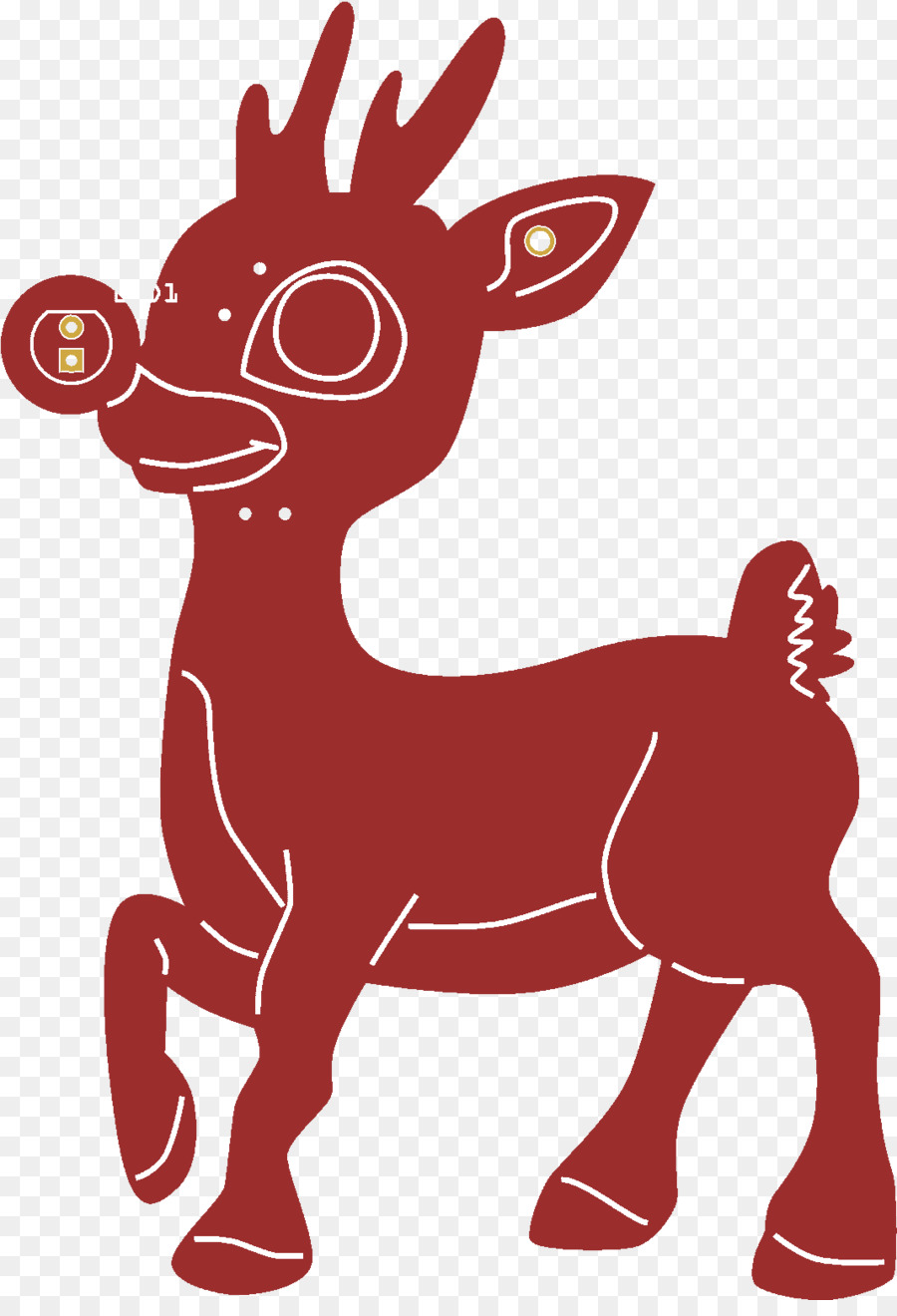 Rudolph Reindeer Babbo Natale Illustrazione, Immagine - deear ornamento