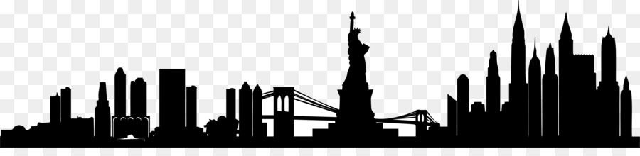 Skyline di Manhattan Portable Network Graphics grafica Vettoriale Silhouette - silhouette