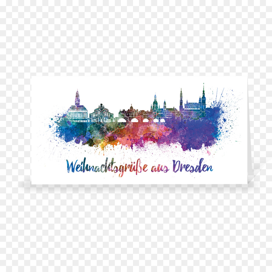 Dresden Chứng nhiếp ảnh Màu nước sơn Skyline - bức tranh