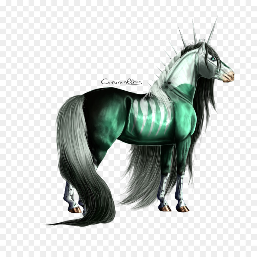 Mustang Stallone Unicorno Illustrazione branco di animali - mustang