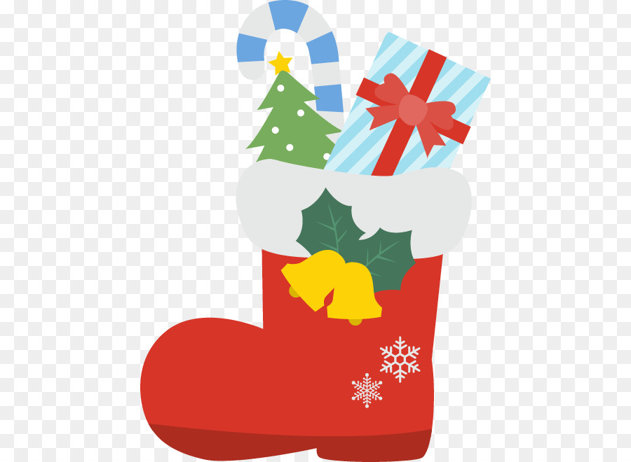 Babbo Natale, Giorno di Natale, albero di Natale, Illustrazione Calze di Natale - scansione ornamento