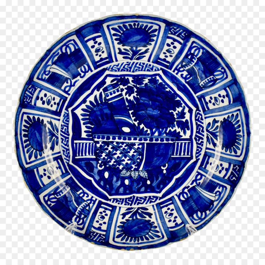 Delftware blu Cobalto del 18 ° secolo Chinoiserie Piastra - piastra