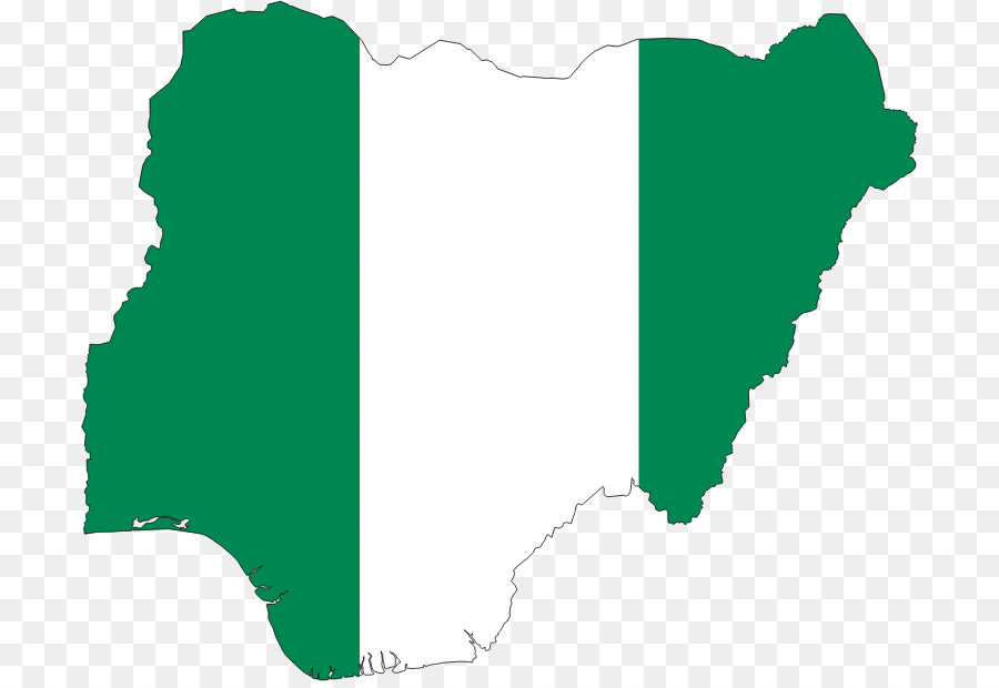 Bandiera della Nigeria Mappa Immagine - storke contorno