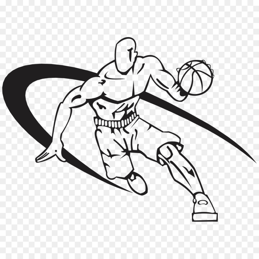 Disegno ClipArt in bianco e nero di basket - Basket