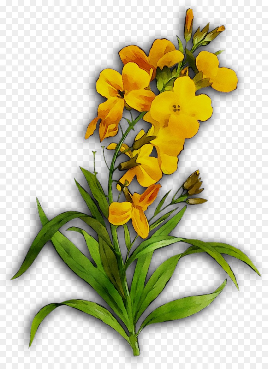 Blumenmuster Schnittblumen Gelb Pflanzenstamm - 