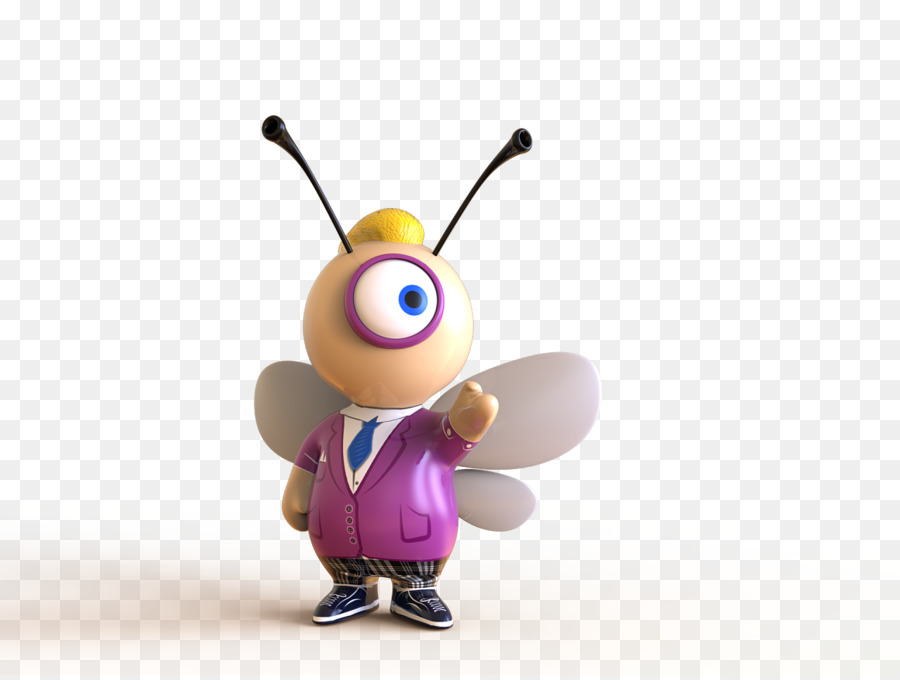 Insektenfigur Pollinator Purple Pest - Bienenstock-Cartoon