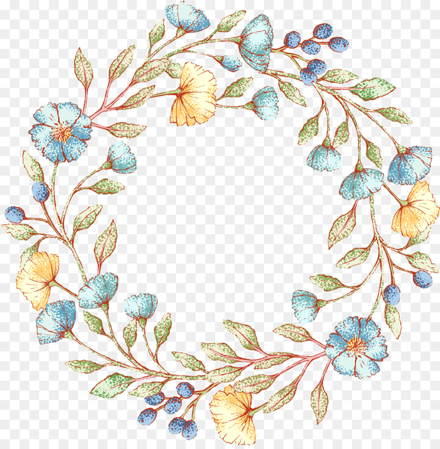 Disegno floreale Acquerello: ghirlanda di fiori Invito a nozze - fiore