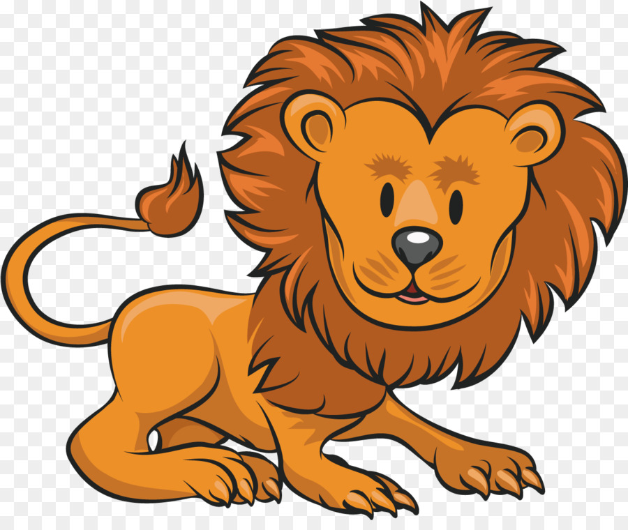 Immagine di grafica di rete portatile del fumetto di arte di clipart del leone - leone