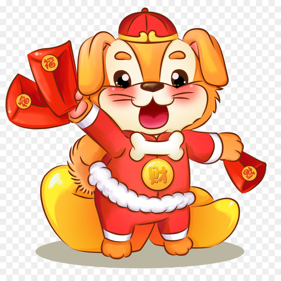 Nuovo anno lunare cinese di anno nuovo del cane di Bainian - cartone animato capriccio