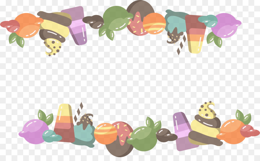 Ice Cream Cones Ice Pops Gelato di cartone animato - colore del telaio