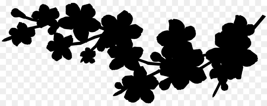 Silhouette Font Black Leaf Flower - 