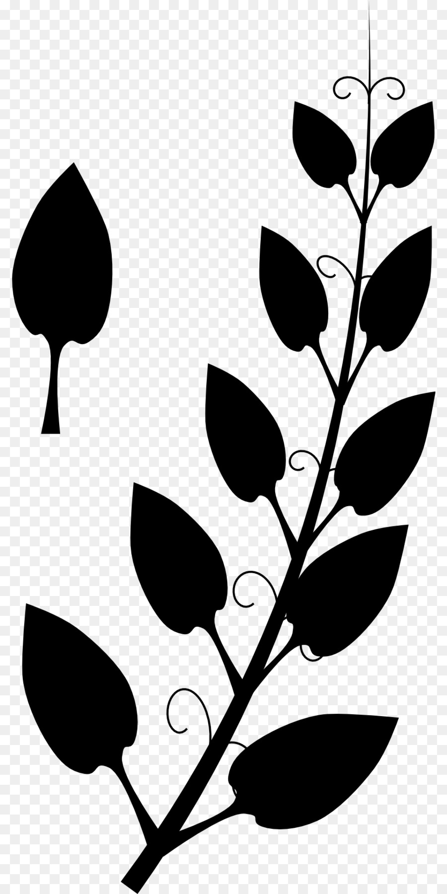 Clip nghệ thuật Silhouette Plant thân cây Đen - 