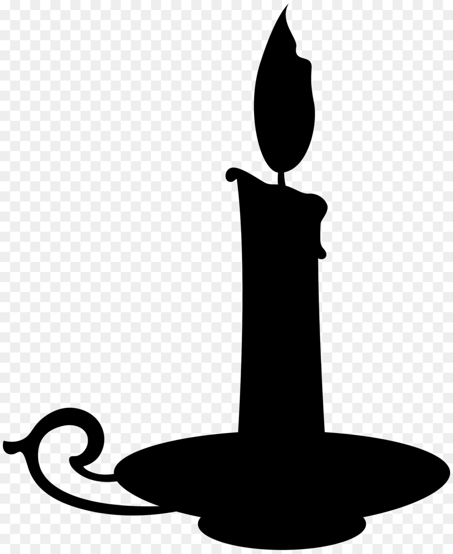 ClipArt Cat Silhouette Black Candle - 