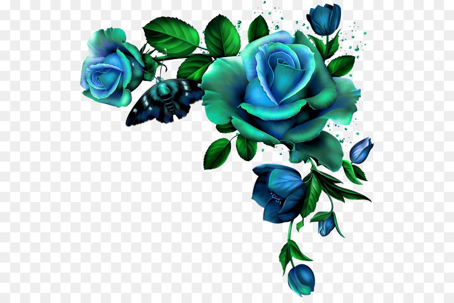 Blue Flower Borders And Frames png download - 585*590 - Free Transparent  Blue Rose png Download. - CleanPNG / KissPNG